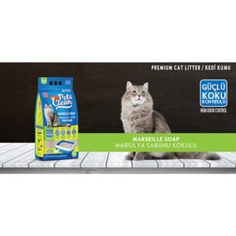 Bado Marsilya Sabunu Kokulu Topaklanan İnce Taneli Bentonit Kedi Kumu 2x5 lt