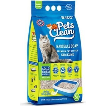 Bado Marsilya Sabunu Kokulu Topaklanan İnce Taneli Bentonit Kedi Kumu 2x5 lt