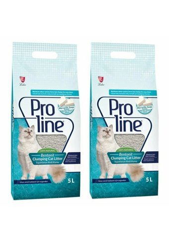 Proline Marsilya Sabunu Kokulu Topaklanan İnce Taneli Bentonit Kedi Kumu 2x5 lt