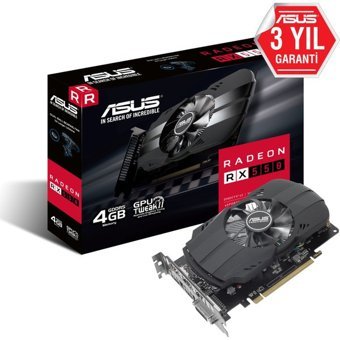 Asus Phoenix RX 550 4 GB GDDR5 PCI-Express 3.0 DX 12 1 Fanlı 128 Bit Masaüstü AMD Ekran Kartı