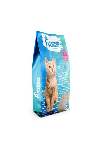Petsimet Bebek Pudrası Kokulu Topaklanan İnce Taneli Bentonit Kedi Kumu 20 lt