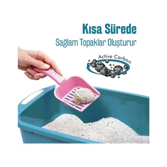 Benpetto Active Carbon Granules Topaklanan İnce Taneli Aktif Karbonlu Bentonit Kedi Kumu 10 lt