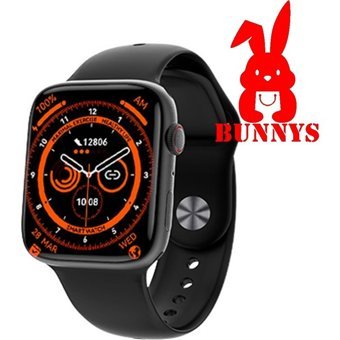 Bunnys Watch 8 Pro Android 45 mm Silikon Kordon Kare Unisex Akıllı Saat Siyah