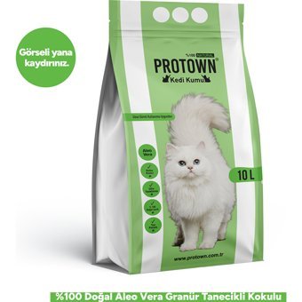 Pro Town Aloe Vera Kokulu Topaklanan İnce Taneli Bentonit Kedi Kumu 10 lt