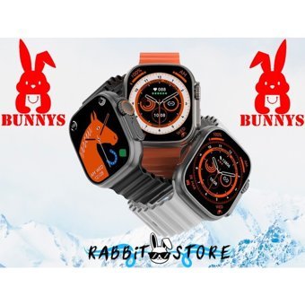 Rabbit Store Watch 8 Android GPS 49 mm Silikon Kordon Kare Unisex Akıllı Saat Turuncu