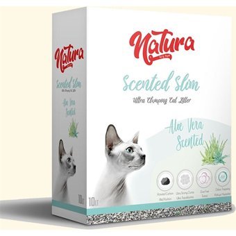 Natura Aloe Vera Kokulu Topaklanan İnce Taneli Bentonit Kedi Kumu 10 lt