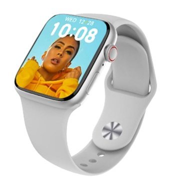 Bunnys Watch 8 Pro Android 45 mm Silikon Kordon Kare Unisex Akıllı Saat Beyaz