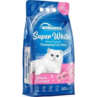 Ambiance Sakura Çiçek Kokulu Topaklanan İnce Taneli Bentonit Kedi Kumu 10 lt