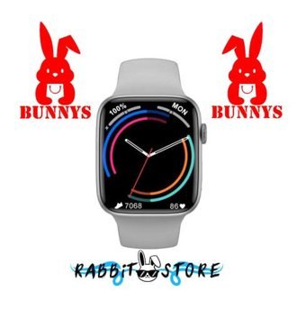 Bunnys Watch 8 Android GPS 45 mm Silikon Kordon Kare Unisex Akıllı Saat Gümüş