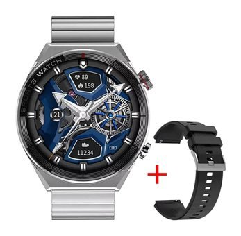 Bunnys DT3 Android GPS 42 mm Sİlikon Kordon Yuvarlak Erkek Akıllı Saat Gümüş