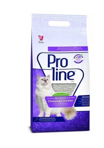 Proline Lavanta Kokulu Topaklanan İnce Taneli Bentonit Kedi Kumu 2x5 lt
