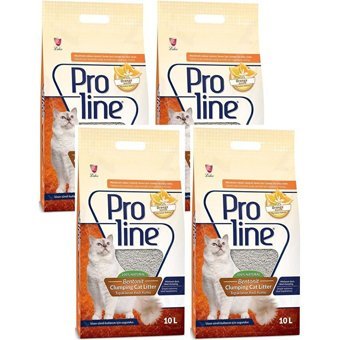 Proline Portakal Kokulu Topaklanan İnce Taneli Bentonit Kedi Kumu 4x10 lt