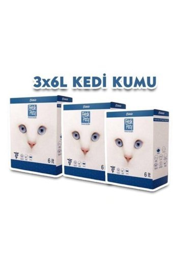 Fresh Paty Clinic Topaklanan İnce Taneli Bentonit Kedi Kumu 3x6 lt