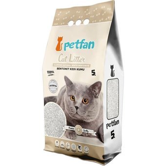 Petfan Kokusuz Topaklanan İnce Taneli Bentonit Kedi Kumu 5 lt
