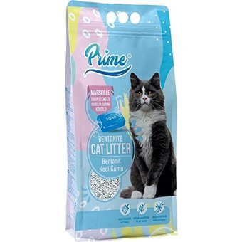 Prime Marsilya Sabunu Kokulu Topaklanan İnce Taneli Bentonit Kedi Kumu 5 lt