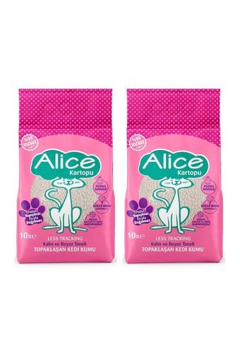 Alice Pudra Kokulu Topaklanan Kalın Taneli Bentonit Kedi Kumu 2x10 lt