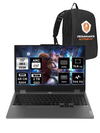 Lenovo LOQ 15IAX9I 83FQ000UTR Harici Intel UHD Graphics Intel Core i5 12450HX 48 GB Ram 2 + 2 TB SSD 15.6 inç Full HD FreeDos Laptop + PER4 Çanta