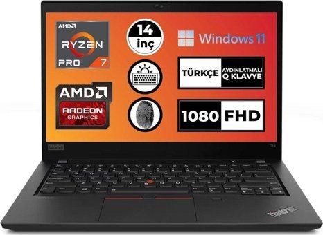 Lenovo Thinkpad T14 Gen 2 20XLS3FUTX022 Harici AMD Radeon RX Vega 8 AMD Ryzen 7 5850U 48 GB Ram 256 GB SSD 14 inç Full HD Windows 11 Pro Laptop