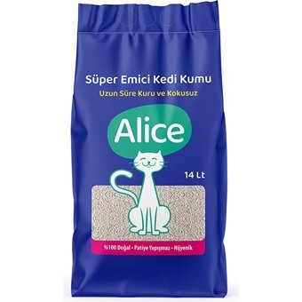 Alice Topaklanan Kalın Taneli Bentonit Kedi Kumu 2x14 lt
