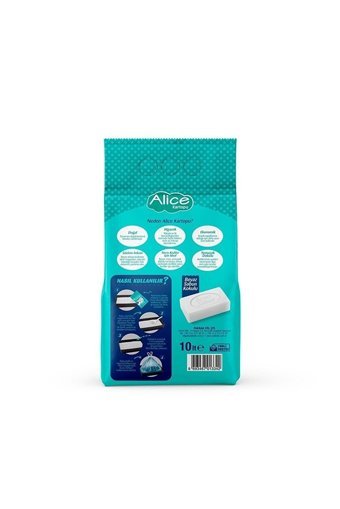 Alice Beyaz Sabun Kokulu Topaklanan İnce Taneli Bentonit Kedi Kumu 2x10 lt