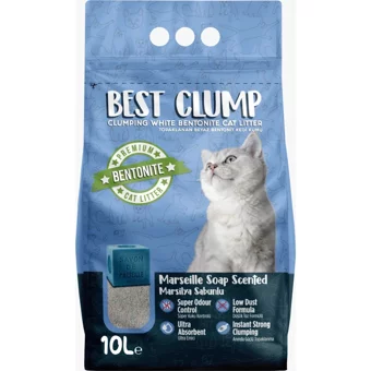 Best Clump Marsilya Sabunu Kokulu Topaklanan İnce Taneli Bentonit Kedi Kumu 10 lt