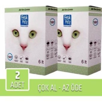 Fresh Paty Aloe Vera Kokulu Topaklanan İnce Taneli Aktif Karbonlu Bentonit Kedi Kumu 6 lt
