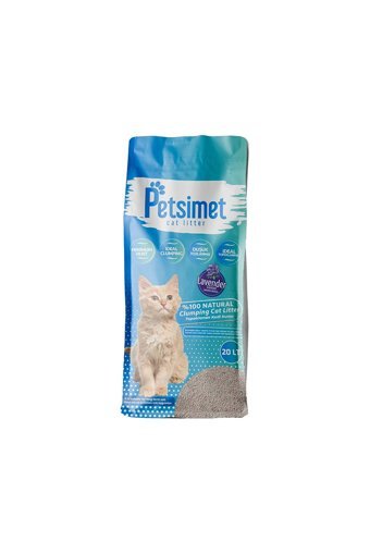 Petsimet Lavanta Kokulu Topaklanan İnce Taneli Bentonit Kedi Kumu 20 lt