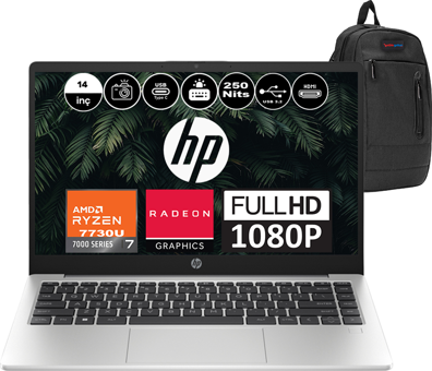 HP 245 G10 8A552EAF04 Harici AMD Radeon Graphics AMD Ryzen 7 7730U 16 GB Ram 2 + 2 TB SSD 14 inç Full HD FreeDos Laptop + Çanta