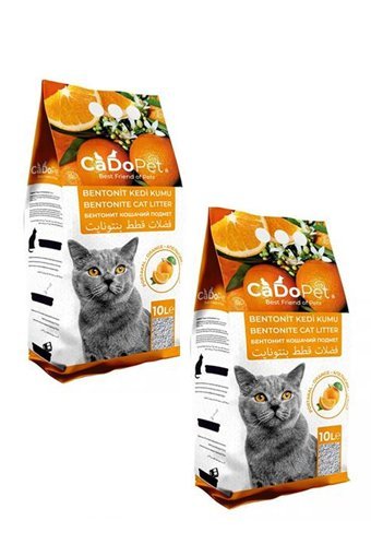 Cado Pet Portakal Kokulu Topaklanan İnce Taneli Bentonit Kedi Kumu 2x10 lt