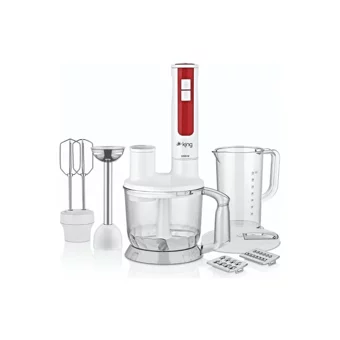 King Verso 600 ml Plastik Hazneli Çift Bıçaklı Blender Seti Beyaz