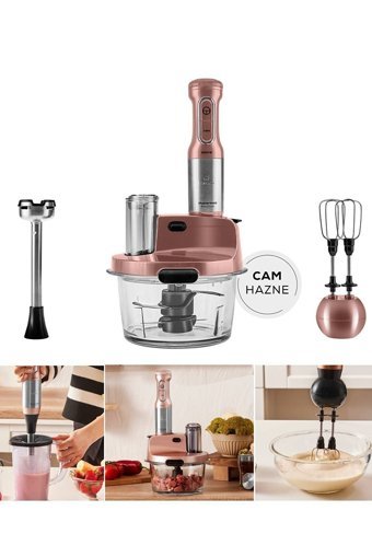 Karaca Mastermaid Prosteel Cam Hazneli 4 Bıçaklı Blender Rose Gold-Siyah