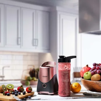 Schafer Stormy 600 ml Plastik Hazneli Buz Kırıcılı Turbolu 4 Bıçaklı Kişisel Tekli Mini El Blender Gül Kurusu