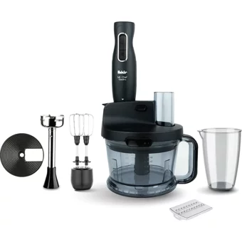 Fakir Mrchef Quadro 1500 ml Plastik Hazneli Buz Kırıcılı Turbolu 4 Bıçaklı 6'lı Blender Seti Antrasit