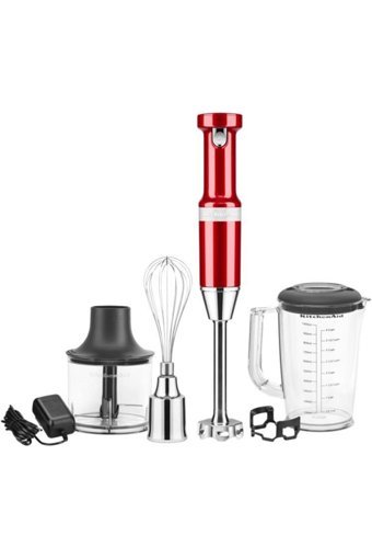 Kitchenaid 1000 ml Plastik Hazneli Turbolu 3'lü Mini El Blender Kırmızı
