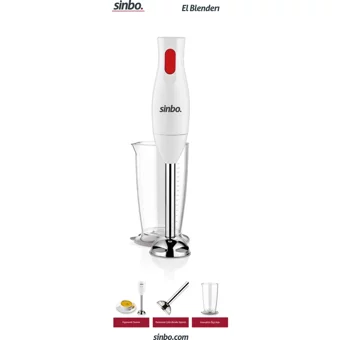 Sinbo 750 ml Plastik Hazneli 3 Bıçaklı Tekli Blender Beyaz