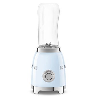 Smeg 50's Style 600 ml Plastik Hazneli 4 Bıçaklı Kişisel Tekli Mini El Blender Mavi