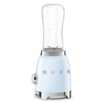 Smeg 50's Style 600 ml Plastik Hazneli 4 Bıçaklı Kişisel Tekli Mini El Blender Mavi