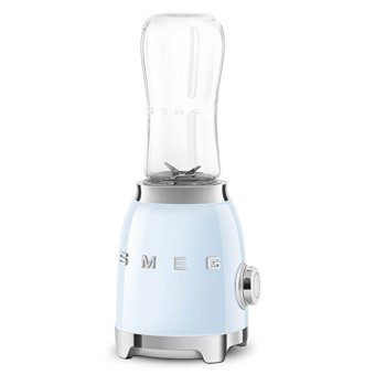 Smeg 50's Style 600 ml Plastik Hazneli 4 Bıçaklı Kişisel Tekli Mini El Blender Mavi