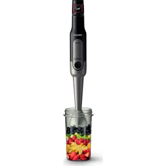 Philips Viva Collection ProMix 1000 ml Plastik Hazneli Turbolu Çift Bıçaklı 3'lü Mini El Blender Siyah