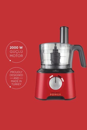 Karaca Mastermaid Power Essential 1500 ml Plastik Hazneli Turbolu 4 Bıçaklı Blender Seti Kırmızı