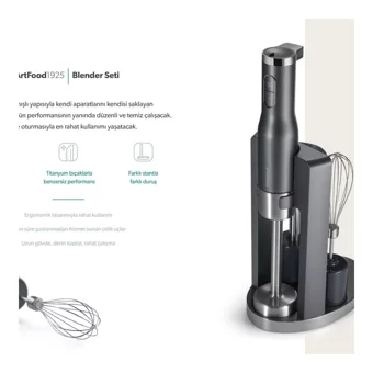 Jumbo Homend Art Food 500 ml Turbolu Blender Seti Gri