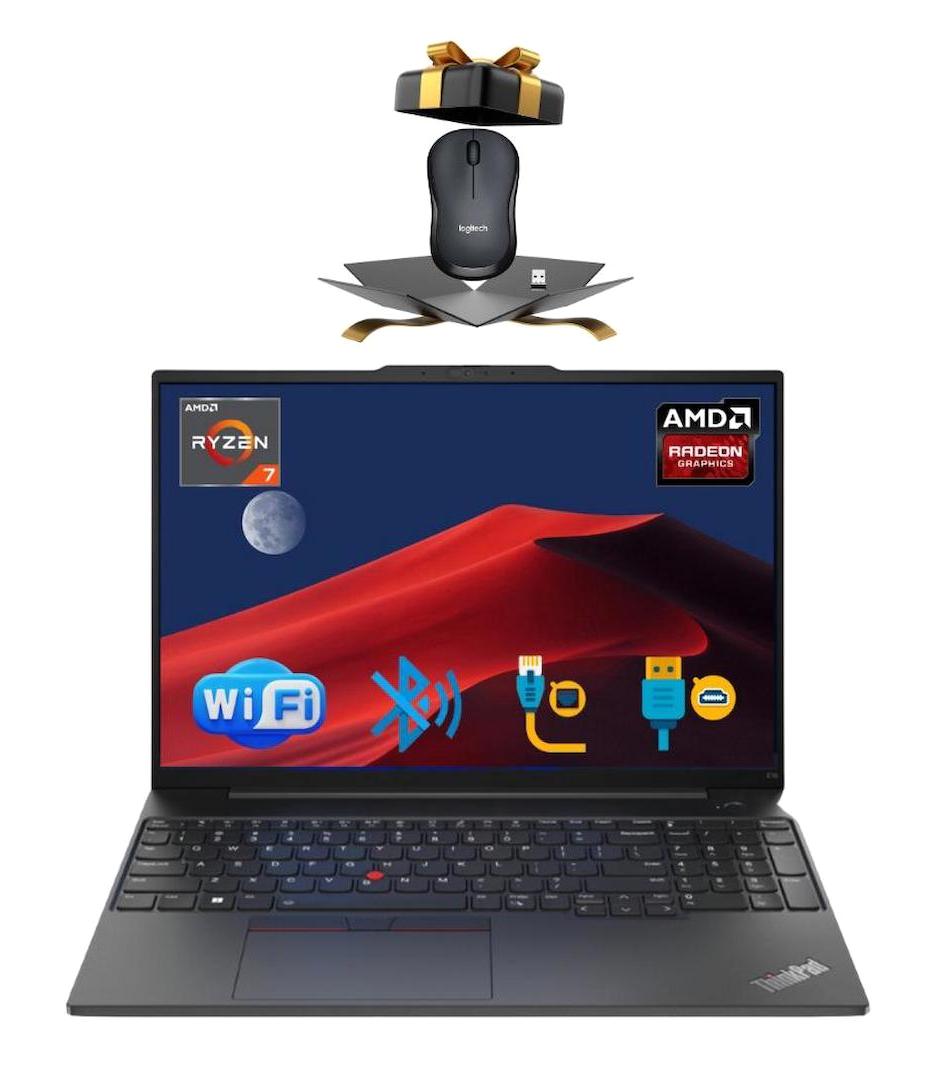 Lenovo Thinkpad E16 21JT0017TX ATL56 Harici AMD Radeon Graphics AMD Ryzen 7 7730U 16 GB Ram 1 TB SSD 16 inç Full HD FreeDos Laptop + Mouse