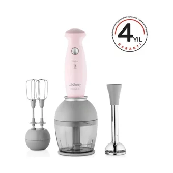 Arzum Technomix AR1031 700 ml Plastik Hazneli Turbolu Çift Bıçaklı 3'lü Blender Seti Pembe