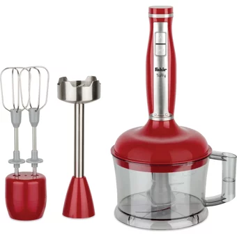 Fakir Taffy 1500 ml Plastik Hazneli Turbolu 4 Bıçaklı Blender Seti Kırmızı