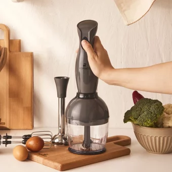 Karaca Profoodmix 700 ml Plastik Hazneli Buz Kırıcılı 4 Bıçaklı 3'lü Blender Seti Gri