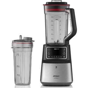 Arzum Vacuumix AR1061 1500 ml Plastik Hazneli Buz Kırıcılı Çift Bıçaklı Tekli Smoothie Blender Siyah
