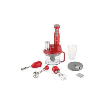 King Blendx 1500 ml Plastik Hazneli Turbolu 4 Bıçaklı Blender Seti Kırmızı
