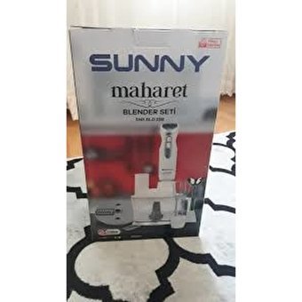 Sunny Maharet 1500 ml Plastik Hazneli Turbolu 4 Bıçaklı Blender Seti Beyaz-Gri