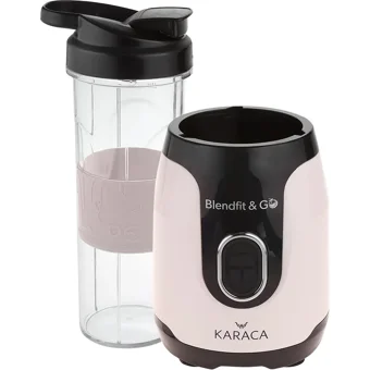 Karaca Blendfit Go 600 ml Plastik Hazneli Buz Kırıcılı 4 Bıçaklı Kişisel Tekli Mini Smoothie Blender Krem