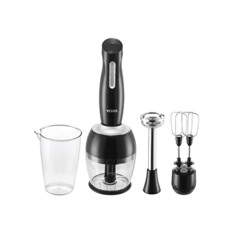 Vestel Tarçın 7000 S 700 ml Plastik Hazneli Turbolu Çift Bıçaklı 3'lü Blender Seti Siyah